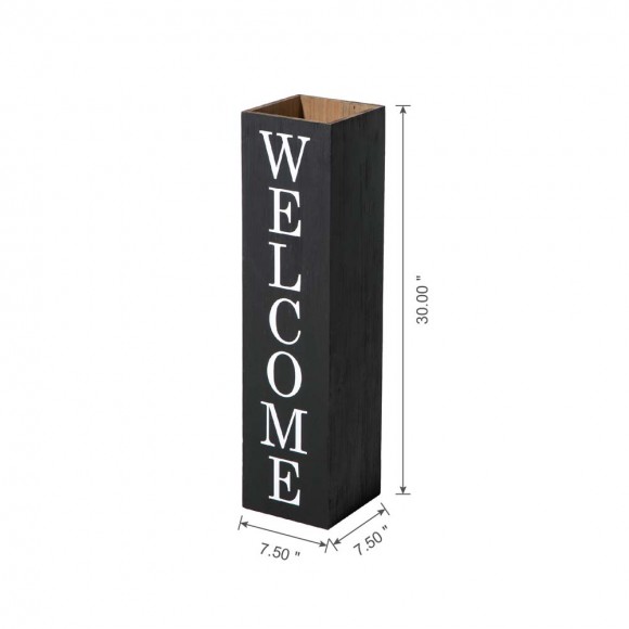 Glitzhome Glitzhome 30"H Double Sided Solid Wood Black Boxed "WELCOME HOME" Porch Sign