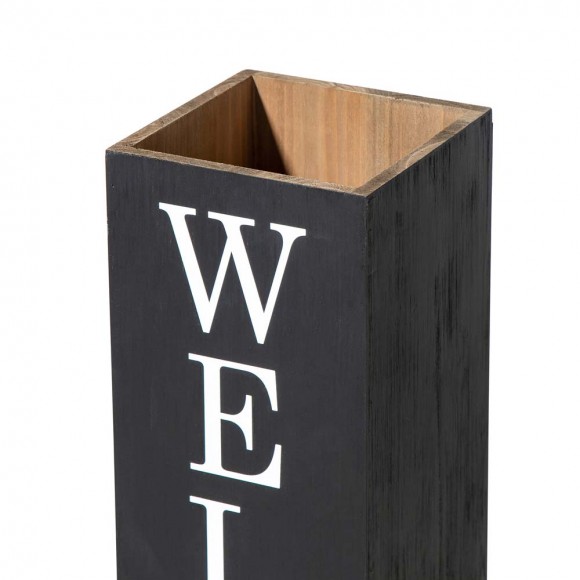 Glitzhome Glitzhome 30"H Double Sided Solid Wood Black Boxed "WELCOME HOME" Porch Sign