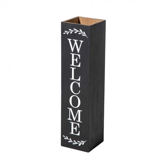 glitzhome Glitzhome 30"H Double Sided Solid Wood Black Boxed "WELCOME PORCH" Porch Sign