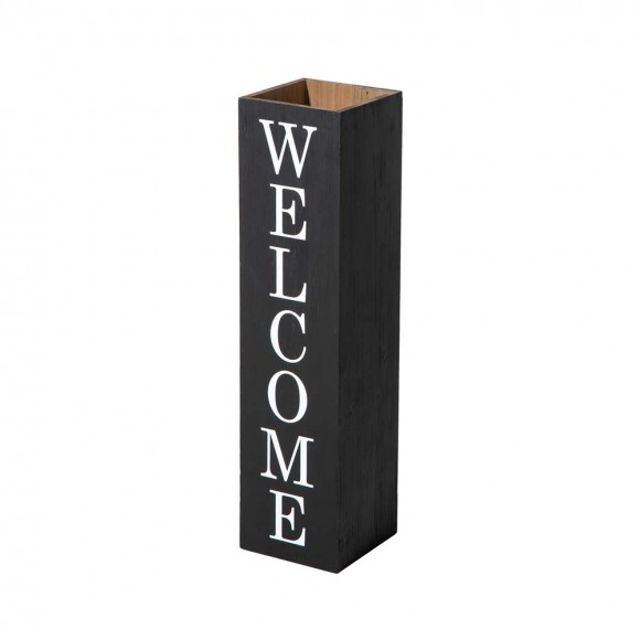 glitzhome Glitzhome 30"H Double Sided Solid Wood Black Boxed "WELCOME HOME" Porch Sign