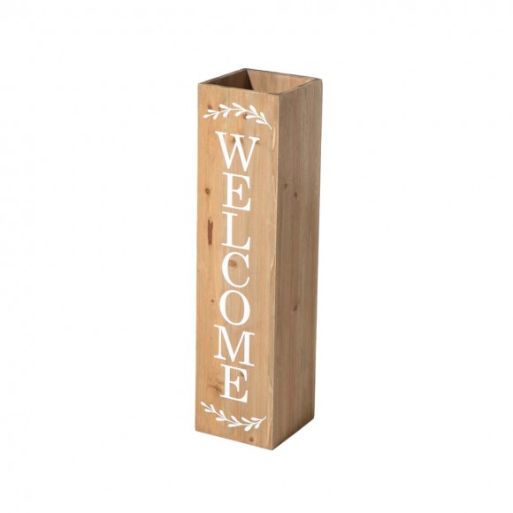 Glitzhome Glitzhome 30"H Double Sided Solid Wood Natural Boxed "WELCOME PORCH" Porch Sign