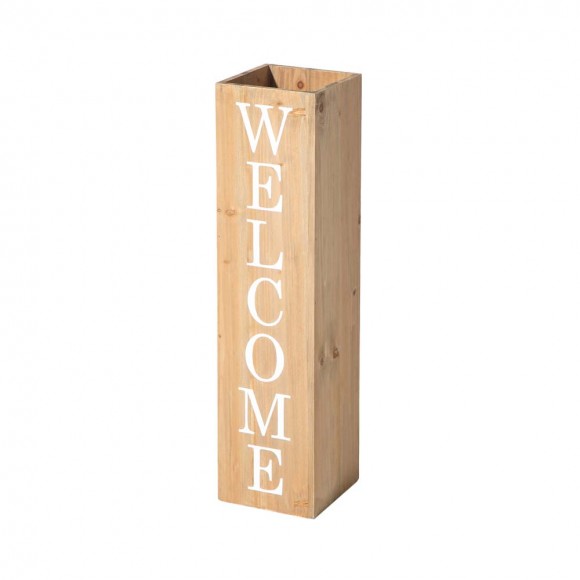 glitzhome Glitzhome 30"H Double Sided Solid Wood Natural Boxed "WELCOME HOME" Porch Sign
