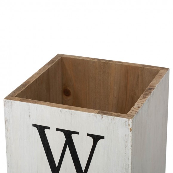 Glitzhome Glitzhome 30"H Double Sided Washed White Wooden Box-shaped "WELCOME HOME" Porch Sign