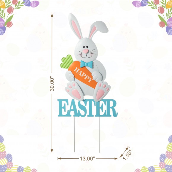 Glitzhome Glitzhome 30"H Easter Metal Bunny Yard Stake (KD)