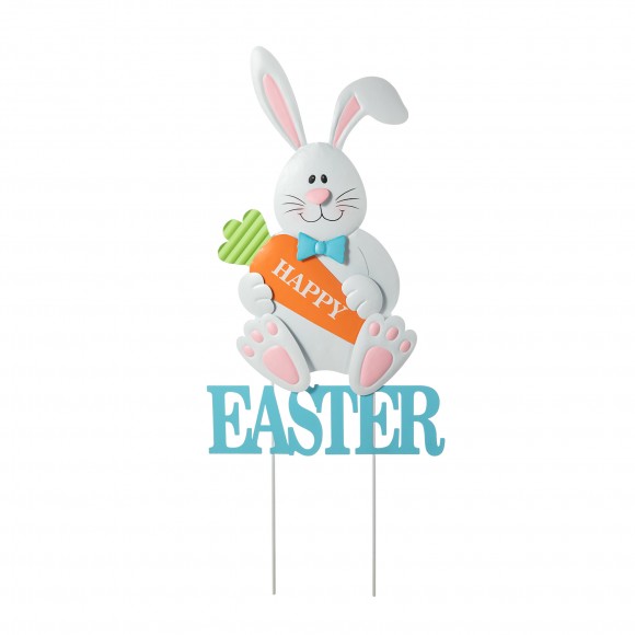 glitzhome Glitzhome 30"H Easter Metal Bunny Yard Stake (KD)