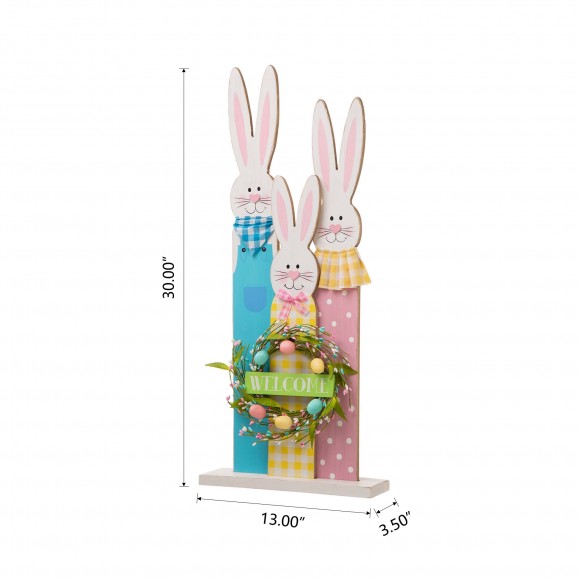 Glitzhome Glitzhome 30"H Easter Wooden Bunny Family Standing Decor