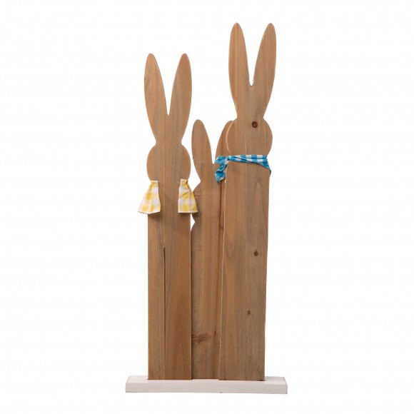 Glitzhome Glitzhome 30"H Easter Wooden Bunny Family Standing Decor