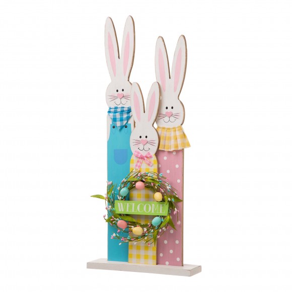 glitzhome Glitzhome 30"H Easter Wooden Bunny Family Standing Decor