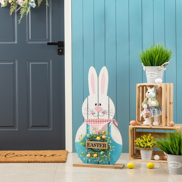 Glitzhome Glitzhome 30"H Easter Wooden Bunny Porch Decor