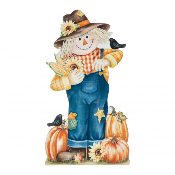 Glitzhome Glitzhome 30"H Fall Wooden Painted Scarecrow Porch Décor