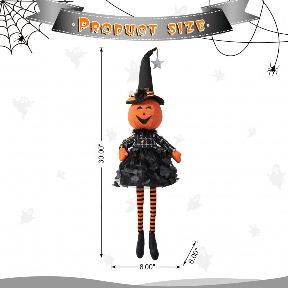 Glitzhome Glitzhome 30"H Halloween Fabric Dressed Pumpkin Sitter