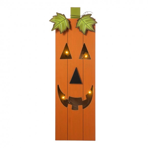 glitzhome Glitzhome 30"H Halloween Lighted Wooden Pumpkin Porch Decor