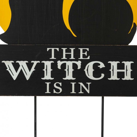 Glitzhome Glitzhome 30"H Halloween Wooden & Metal "Witch Is Making Poison" Yard Stake Or Wall Décor (Two Functions)