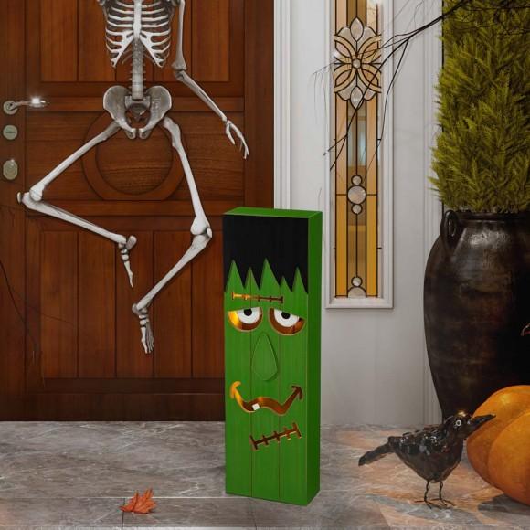 Glitzhome Glitzhome 30"H Lighted Wooden Frankenstein Porch Decor