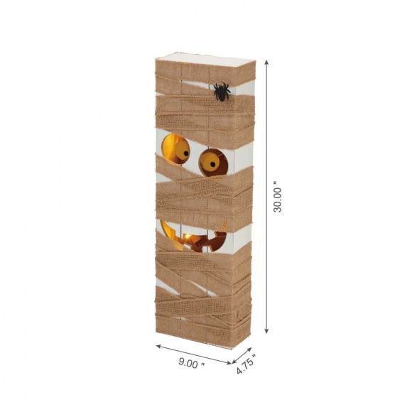 Glitzhome Glitzhome 30"H Lighted Wooden Mummy Porch Decor