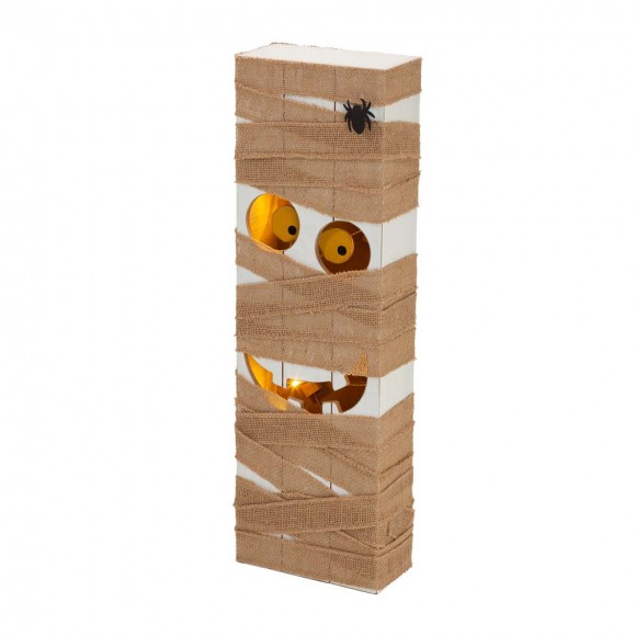 glitzhome Glitzhome 30"H Lighted Wooden Mummy Porch Decor