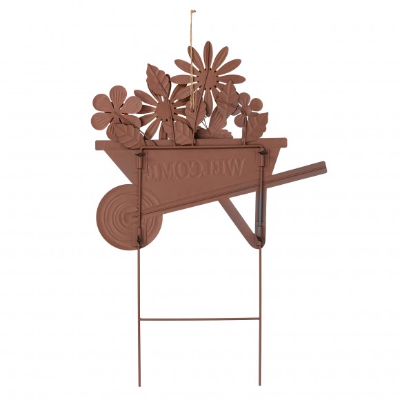 Glitzhome Glitzhome 30"H Metal Spring Garden Cart Yardstake Or Wall Décor (KD)