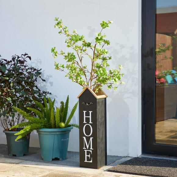 Glitzhome Glitzhome 30"H Solid Wood Black House With 3D Roof Boxed "HOME" Porch Sign
