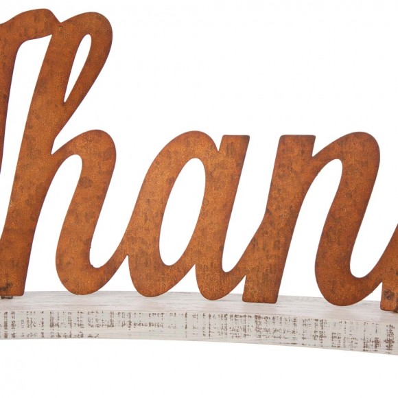 Glitzhome Glitzhome 30"L Fall Wooden/Metal Thankful Decor