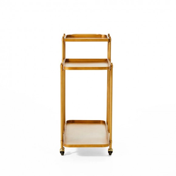Glitzhome Glitzhome 31.00"H Deluxe Golden 3-Tier Metal Bar Cart