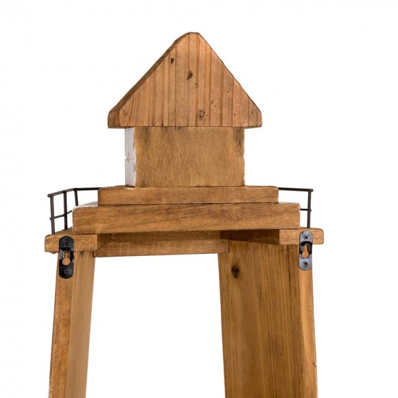 Glitzhome Glitzhome 31.25"H 3-Tier Coastal Wood/Metal Light House Wall Shelf