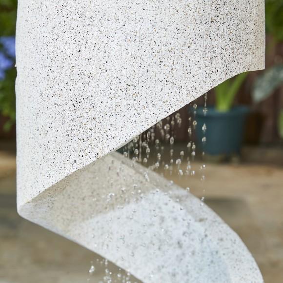 Glitzhome Glitzhome 31.25"H Mid-Century Modern Faux Terrazzo Spiral Shaped Polyresin Outdoor Fountain With Pump And LED Light (KD)
