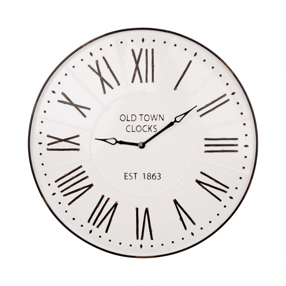 glitzhome Glitzhome 31.5" Oversized Farmhouse Metal Enamel Wall Clock