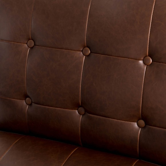 Glitzhome Glitzhome 31.50"H Brown PU Leather Tufted Accent Chair