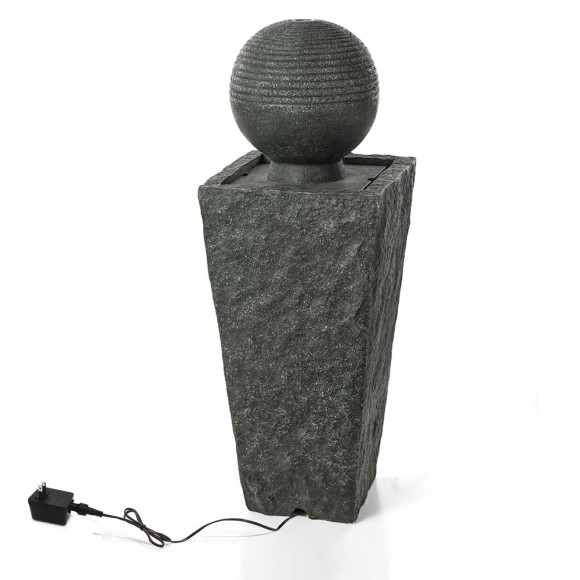 Glitzhome Glitzhome 31.69"H Polyresin Rippling Floating Sphere Pedestal Outdoor Fountain With Pump & LED Light