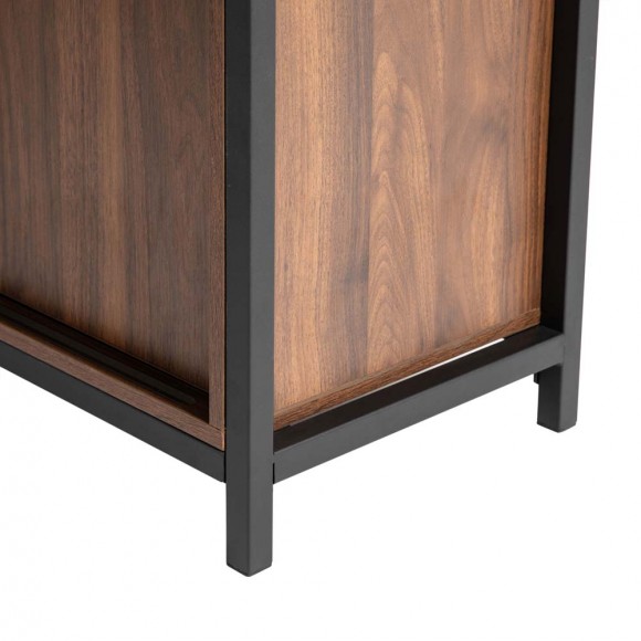 Glitzhome Glitzhome 31.82"H Wooden/Metal Floor Cabinet With Double Sliding Doors