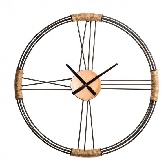 glitzhome Glitzhome 31.90"D Oversized Modern Farmhouse Metal Wall Clock