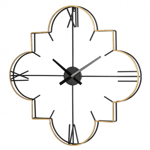 Glitzhome Glitzhome 31.90"D Oversized Modern Metal Golden & Black Novelty Wall Clock