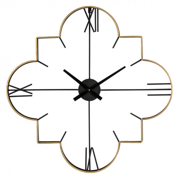 glitzhome Glitzhome 31.90"D Oversized Modern Metal Golden & Black Novelty Wall Clock