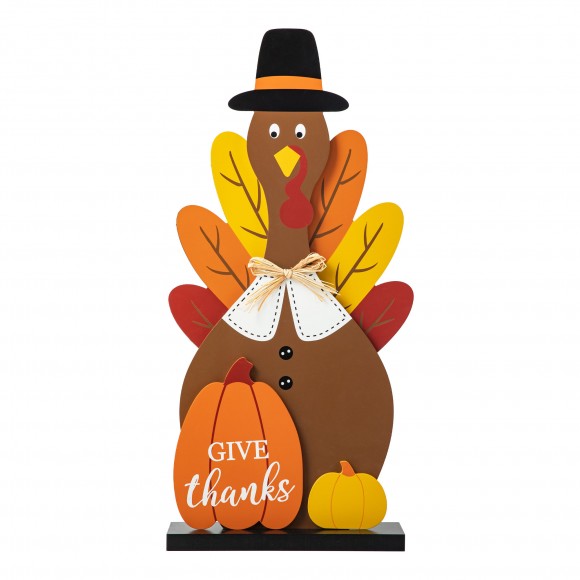 Glitzhome Glitzhome 31"H Thanksgiving Wooden Turkey Porch Decor