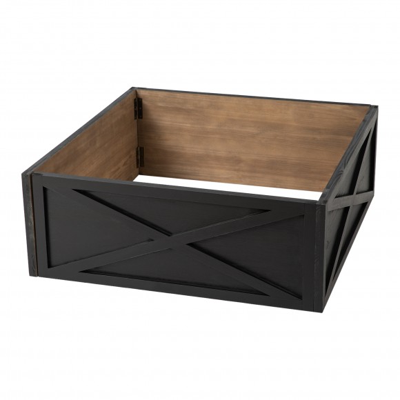glitzhome Glitzhome 32.25"L Black Wooden Tree Collar(KD)