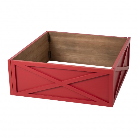 glitzhome Glitzhome 32.25"L Red Wooden Tree Collar(KD)