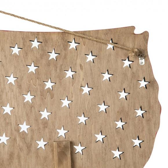 Glitzhome Glitzhome 32.25"L Wooden Patriotic America Map Wall Decor