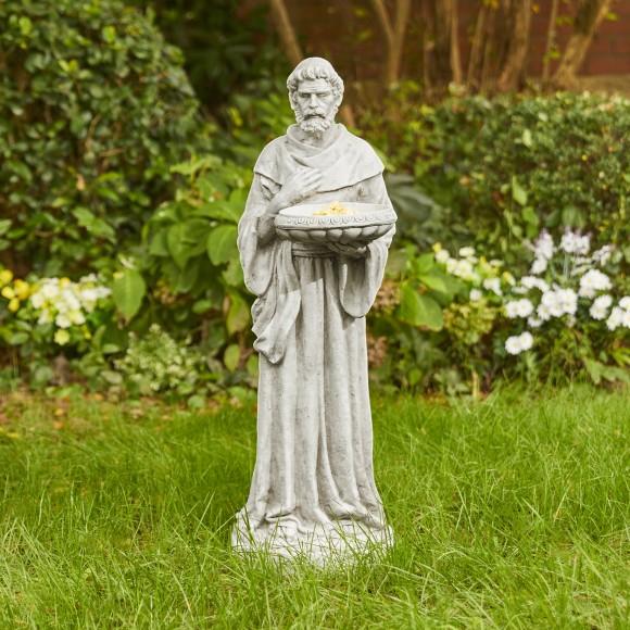 Glitzhome Glitzhome 32.75"H MGO St. Francis Garden Statue With Birdfeeder
