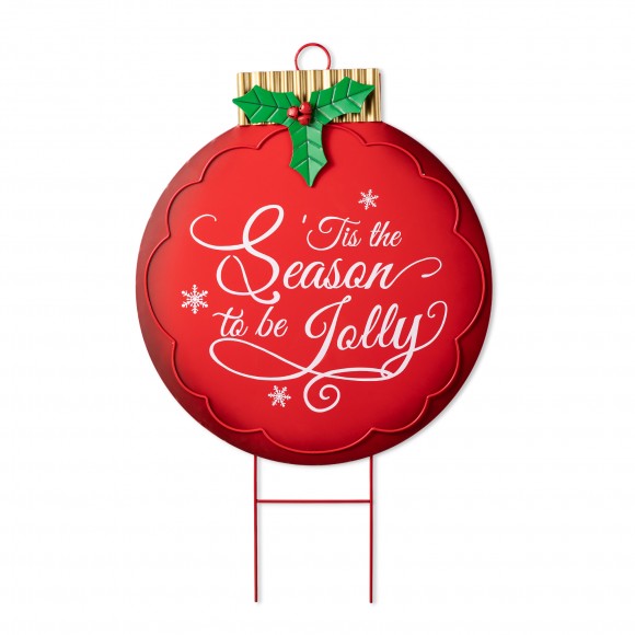 glitzhome Glitzhome 32"H Large Metal Christmas Ornament Yard Stake or Wall Decor(KD Two Function)