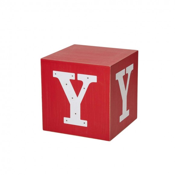 Glitzhome Glitzhome 32"H Lighted Wooden Stacked Block "JOY" Porch Sign Boxes