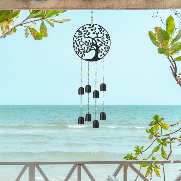 Glitzhome Glitzhome 32"H Metal Tree Of Life Windchime With Bells