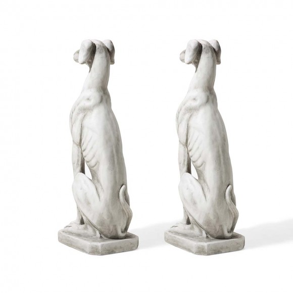 Glitzhome Glitzhome 32"H MGO Sitting Dog Garden Statue Set Of 2