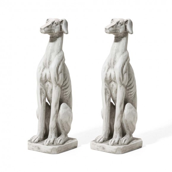 glitzhome Glitzhome 32"H MGO Sitting Dog Garden Statue Set of 2
