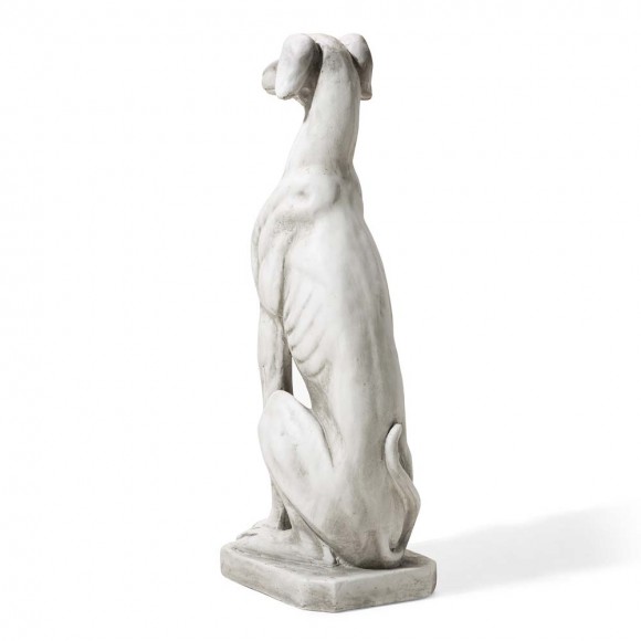 Glitzhome Glitzhome 32"H MGO Sitting Greyhound Dog Garden Statue