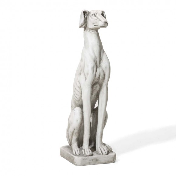 Glitzhome Glitzhome 32"H MGO Sitting Greyhound Dog Garden Statue
