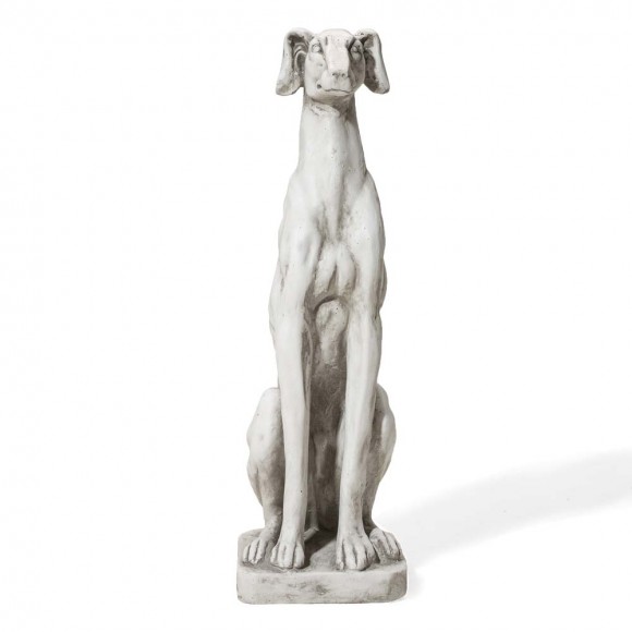 glitzhome Glitzhome 32"H MGO Sitting Greyhound Dog Garden Statue