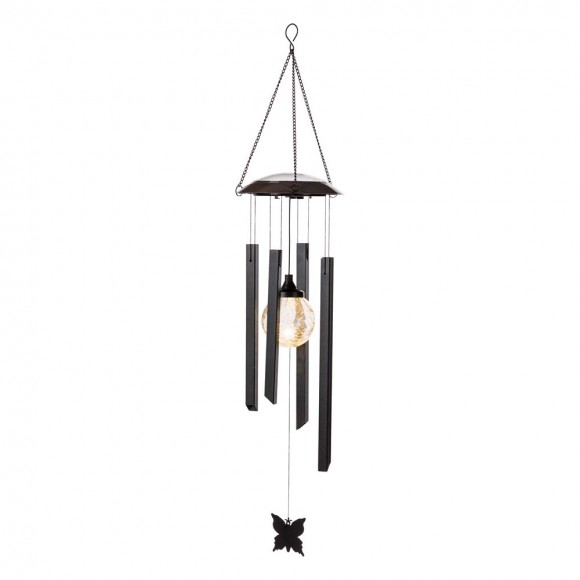 glitzhome Glitzhome 32"H Solar Powered LED Wind Chime Light