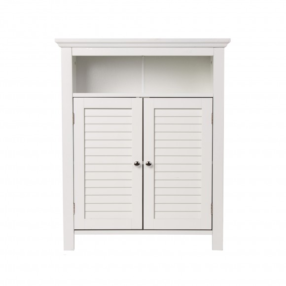 glitzhome Glitzhome 32" H Wooden Floor Storage Cabinet with 2 Shutter Door White