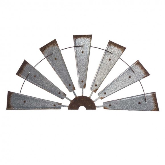 glitzhome Glitzhome 32"L Metal Semi-Circle Windmill Wall Decor