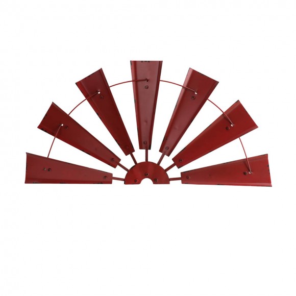 glitzhome Glitzhome 32"L Vintage Red Half Wind Spinner Wall Decor